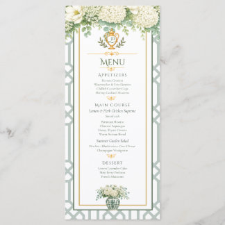 Carton de Menu Élégant de Jardin d'Été Floral