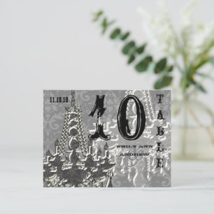 Carton de numéro de table Playbill Argent Lustre