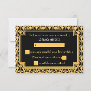 Carton de réponse de mariage à motif géométrique d