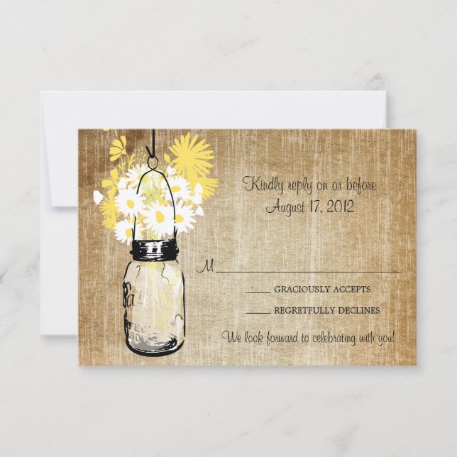 Carton de réponse Fleurs de champs et jarres de ma (Devant)