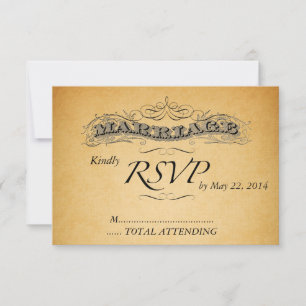 Carton de réponse pour invitation de mariage vinta