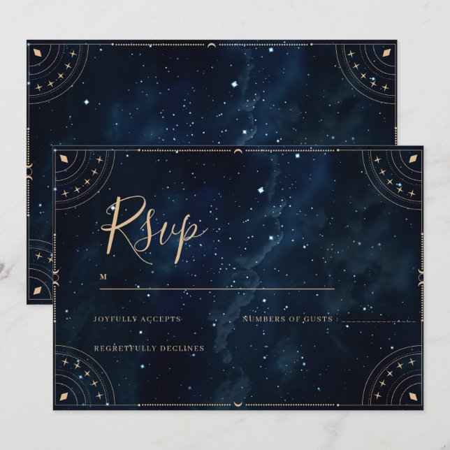 Carton de réponse RSVP pour invitation de mariage  (Devant / Derrière)