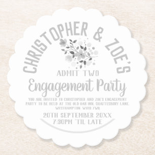 Carton de sous-verre pour invitation à une soirée