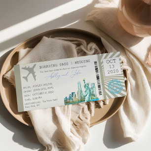 Carton d'embarquement de New York Invitation de ma