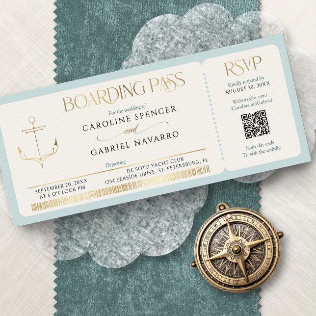Carton d'embarquement Invitation de mariage (Créateur téléchargé)
