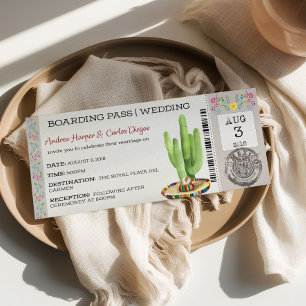 Carton d'embarquement mexicain Invitation de maria