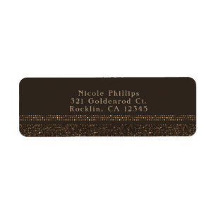 Carton d'invitation de fête Bronze Brun Chic Étinc