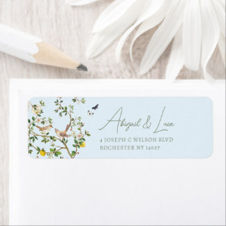 Carton d'invitation de mariage à l'oiseau floral e