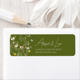 Carton d'invitation de mariage à l'oiseau floral e