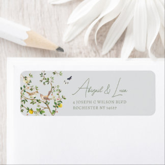 Carton d'invitation de mariage à l'oiseau floral e