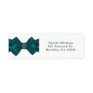 Carton d'invitation de mariage Teal Ribbon & Diamo