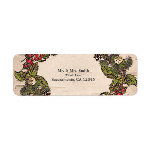 Carton d'invitation de Noël vintage rustique en bo