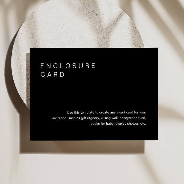 Carton d'invitation minimaliste NOIR avec encart (Créateur téléchargé)
