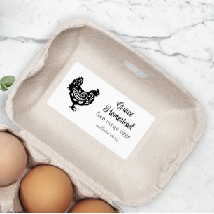 Carton d'oeuf de poulet de ferme mignonne