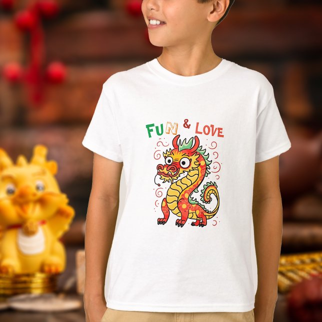 Carton Dragon Chinese New Year Fun Fu Kids Gift  T-Shirt (Creator Uploaded)