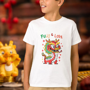 Carton Dragon Chinese New Year Fun Fu Kids Gift T T-Shirt