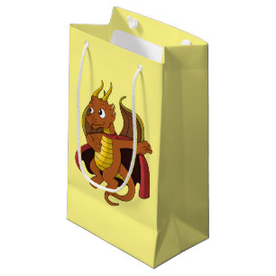 Carton Dragon Orange Petit Sac Cadeau