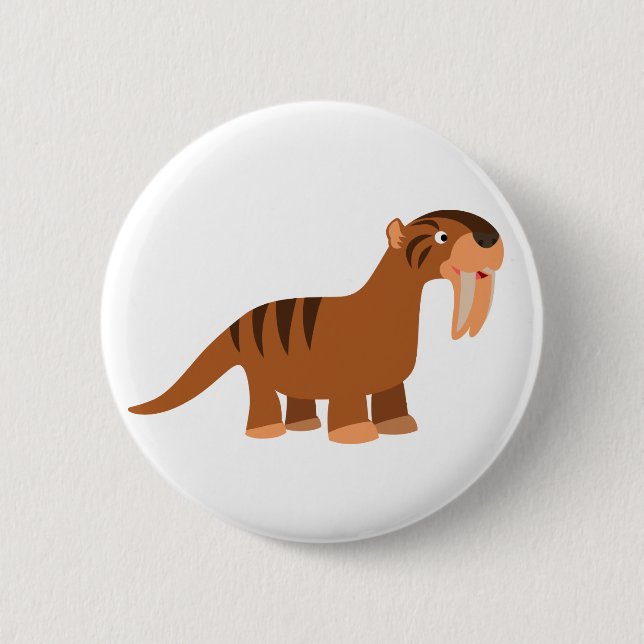 Carton joli sourire Thylacosmilus Bouton Badge (Devant)