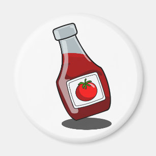 Carton Ketchup Bouteille Magnet