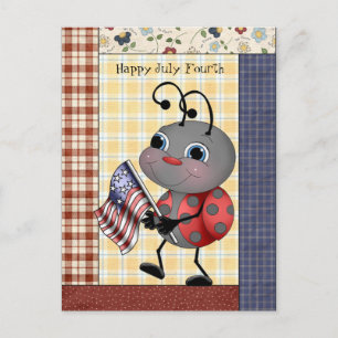 Carton Ladybug Juillet Quatrième carte postale