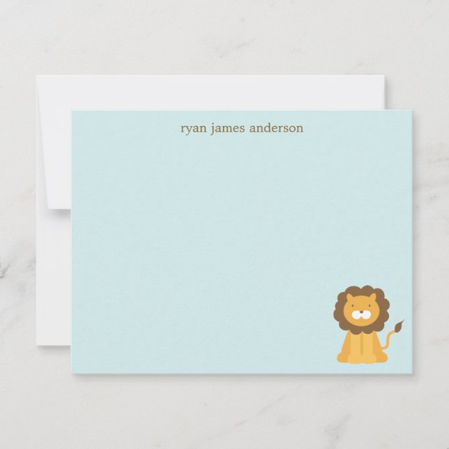 Carton Lion personnalisé Merci Cartes de notes (Devant)