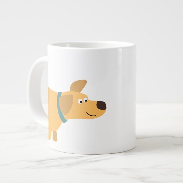 Carton mignon Jaune Labrador Jumbo Mug (Devant gauche)