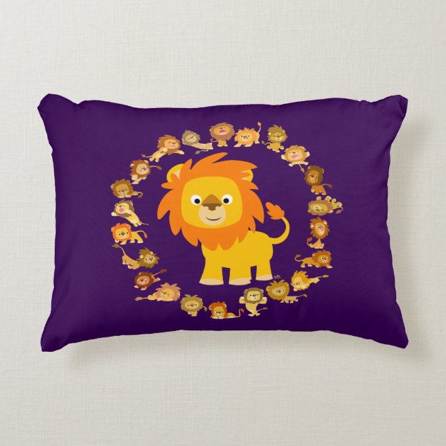 Carton mignon Lion Mandala Accent Coussin (Devant)