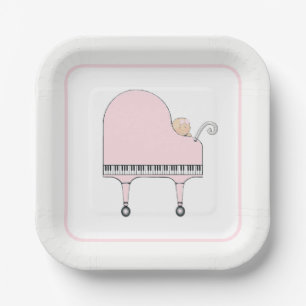Carton Musique de piano pour Baby Shower Assiettes en pap