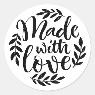 Carton Noir Fabriqué Avec Sticker Amour