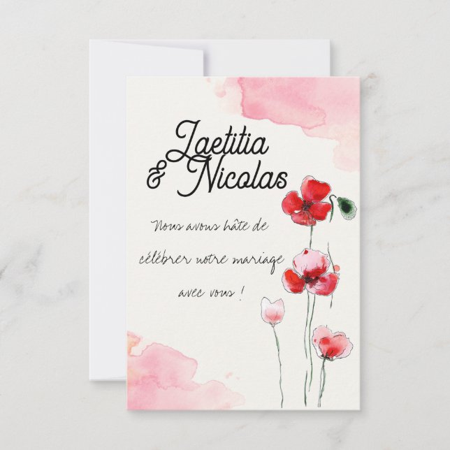 Carton Réponse "Coquelicots" (Devant)