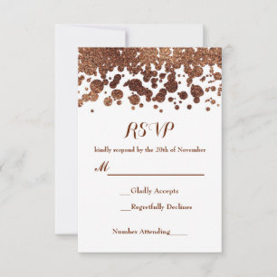 Cartons de réponse White & Bronze Confetti Dots Gl