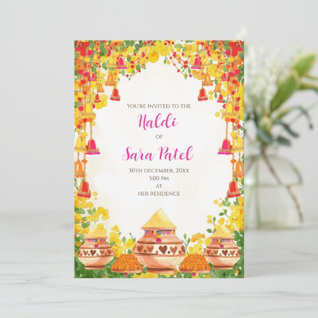 Cartons d'invitation Haldi ou invitations Pithi (Debout devant)