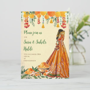 Cartons d'invitation Pithi & invitations Haldi Car