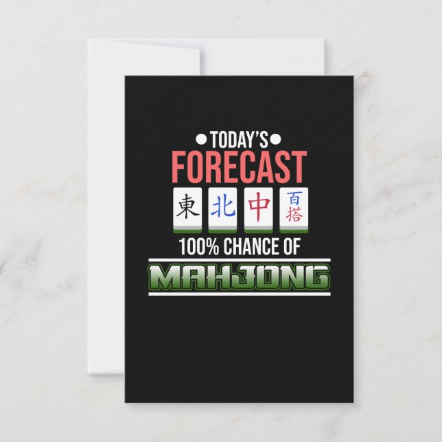 Cartons Réponse 100% Chance De Mahjong Jeu Mahjong Joueur Jeux (Devant)
