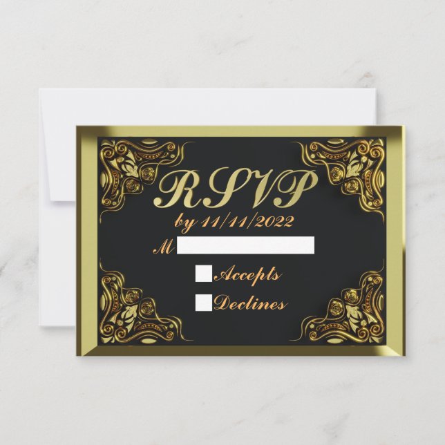 Cartons Réponse 25e anniversaire ou anniversaire Regal Gold et Noi (Devant)