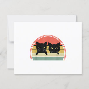 Cartons Réponse 2 Chats noirs Pékin Vintage Retro Chat Animal Love