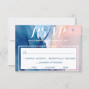 Cartons Réponse À la mode moderne d'aquarelle rose bleue rêveuse