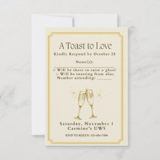 Cartons Réponse A Toast to Love Engagement Party - Response Card