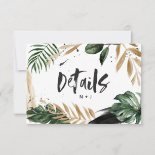 Cartons Réponse Abstrait tropical moderne peint détails mariage