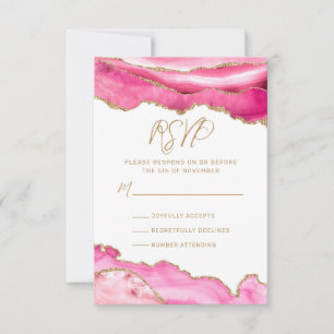 Cartons Réponse Agate de Parties scintillant en or rose bat mitzva