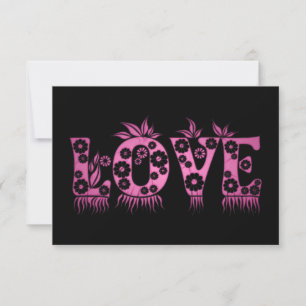 Cartons Réponse Amour (dans la police de fleurs)