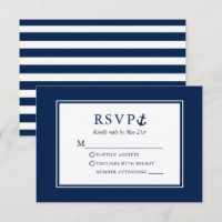 Ancre nautique  Bleu Mariage rayé