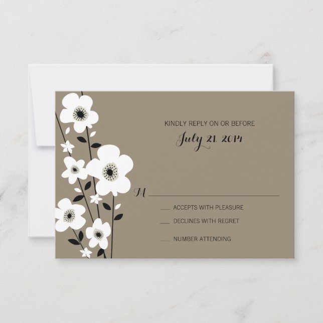 Cartons Réponse Anéone moderne | MARIAGE (Devant)