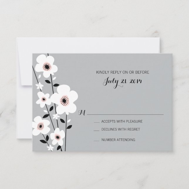 Cartons Réponse Anéone moderne | MARIAGE (Devant)