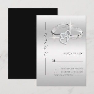 Cartons Réponse Anneaux de mariage argentés décoratifs espagnols c