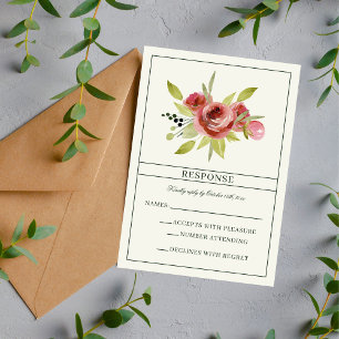 Cartons Réponse Antique Floral rose À feuillage persistant Botaniq