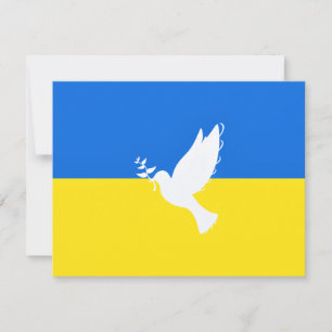 Cartons Réponse Appuyer Ukraine Card Peace Dove drapeau ukrainien