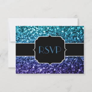 Cartons Réponse Aqua bleu Ombre parties scintillant scintille Swee