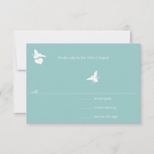 Cartons Réponse Aqua Blue Bumble Bee Heart Mariage