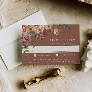 Cartons Réponse Aquarelle à fleurs rustiques Floral Mariage Choix